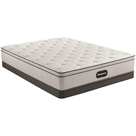 King 12" Plush Euro Top Pocketed Coil Mattress and 5" Low Profile Foundation